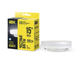 Лампа светодиодная T75 таблетка 15Вт 230В 6500К GX53 IEK LLE-T80-15-230-65-GX53