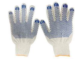 Перчатки х/б с ПВХ 13 класс (синяя точка) SF840