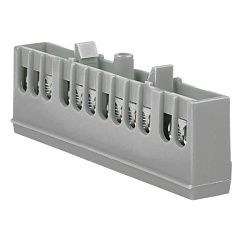 Шина "фаза" L (6x9мм) 12 отв. латунь серый изолир. корп. на DIN-рейку EKF 