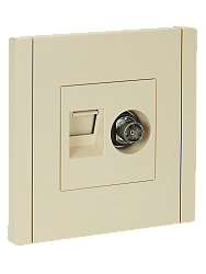 FORTE&PIANO Розетка двойная TV+RJ45 кат.5E FP436 ваниль IEK FP-AK20-1-K10