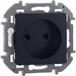 INSPIRIA Розетка 1-местная без заземления без защитных шторок 16А антрацит 673713