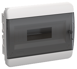 TEKFOR Корпус пластиковый ЩРВ-П-12 IP41 черная прозрачная дверь IEK TF5-KP12-V-12-41-K01-K03
