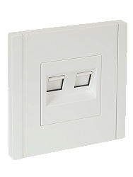 FORTE&PIANO Розетка двойная RJ11+RJ45 кат.5E FP235 белый IEK FP-KT20-O-1-K01