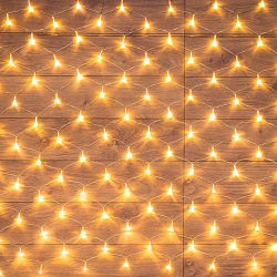 Гирлянда Сеть 1,8х1,5м, прозрачный ПВХ, 180 LED ТЕПЛЫЙ БЕЛЫЙ 215-136
