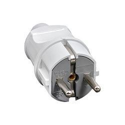 Вилка прямая усиленная с/з белая 16А 250В EKF Proxima 