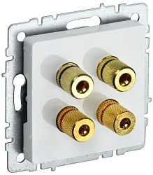 BRITE Аудиорозетка 4-местная РА10-БрБ белый IEK BR-S40-K01