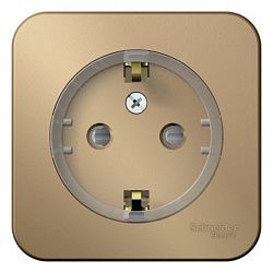 Розетка 1-м ОП Blanca 16А IP20 250В с заземл. защ. шторки с изолир. пластиной (компакт) титан SE BLNRA111114 1210593