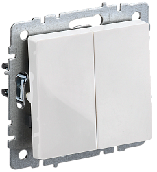BRITE Выключатель 2-клавишный 10А ВС10-2-0-БрБ белый IEK BR-V20-0-10-K01