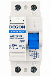 Устройства защитного отключения УЗО ВД-40 2P 16А/10мА тип АС 4,5кА DEKRON rcd40-2-16-10AC-dek