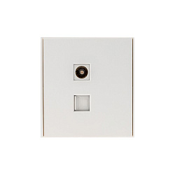Розетка STRONG компьютерная RJ45 кат6 + TV с/у жемчуг KRANZ KR-78-0722-4