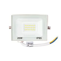 Прожектор светодиодный СДО 20Вт 1600Лм 5000K нейтральный свет, белый корпус REXANT 605-024