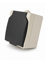 Розетка 1-местная брызгозащищенная IP54, серый DEKRON DEK0901-0009