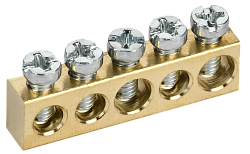 TEKFOR Шина нулевая сечение 6х9 5 отверстий IEK 