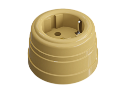 Розетка ретро пластиковая, двухполюсная, с заземляющим контактом, IP20, песочное золото, УСАДЬБА, ТМ GE30301-32