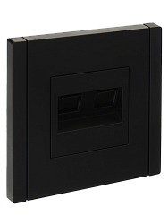 FORTE&PIANO Розетка компьютерная двойная RJ45 кат.5E FP133 черный IEK FP-K20-1-K02
