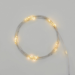 Гирлянда светодиодная Роса 2м, 20 LED, ТЕПЛЫЙ БЕЛЫЙ, IP20, 2хCR2032 в комплекте NEON-NIGHT 303-006