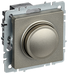 BRITE Светорегулятор поворотно-нажимной 600Вт СС10-1-0-БрШ шампань IEK BR-D20-0600-K37