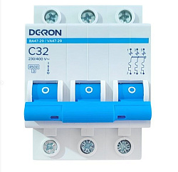 Автоматический выключатель ВА47-29 3P С32A 4,5кА mcb29-3-C32-dek