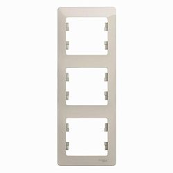 Рамка 3-м Glossa вертикал. молоч. SE GSL000907 454524