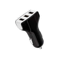 Зарядное устройство в прикуриватель REXANT 3 x USB, 1000mA, черное 16-0291