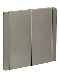 FORTE&PIANO Выключатель 2-клавишный проходной 10А FP507 сталь IEK FP-V22-0-10-1-K46