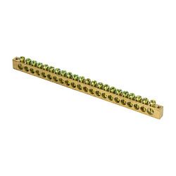 Шина PEN "ноль-земля" (6x9мм) 22 отв. латунь крепеж по краям EKF 