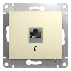 Розетка телефонная 1-м СП Glossa RJ11 механизм беж. SE GSL000281T 275238
