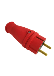 Вилка переносная прямая каучук В 16-001 (красный) с заземлением ВЭТП0012