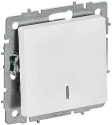 BRITE Выключатель 1-клавишный с индикацией 10А ВС10-1-1-БрАБ арктический белый IEK BR-V10-1-10-K91