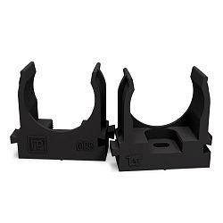 Крепеж-клипса для труб атмосферостойкая для монтажного пистолета черная в п/э d25 мм (100шт/700шт уп PR13.0407