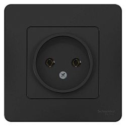 Розетка 1-м СП Blanca 16А IP20 250В без заземл. без защ. шторок антрацит SE BLNRS000016 1210377