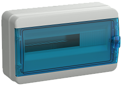 TEKFOR Корпус пластиковый КМПн-18 IP65 синяя прозрачная дверь IEK TF5-KP72-N-18-65-K03-K07