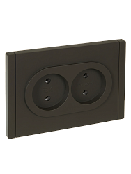 FORTE&PIANO Розетка 2-местная без заземления без защитных шторок безвинтовое крепление 10А FP326 серый IEK FP-R20-10-1-K03