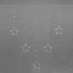 Гирлянда Светодиодный занавес из росы с фигурами Звезд ТЕПЛЫЙ БЕЛЫЙ IP20 USB + пульт управления NEON-NIGHT 315-846