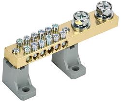 Шина N "ноль" на двух угловых изоляторах 200А ШНИ-10х18-12-L2-С IEK 