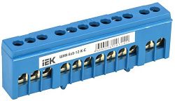 Шина N "ноль" в корпусном изоляторе на DIN-рейку ШНИ-6х9-12-К-С IEK YNN10-69-12KD-K07