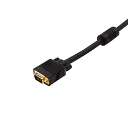 Шнур VGA - VGA с ферритами, 3м, черный, Gold REXANT 17-5505