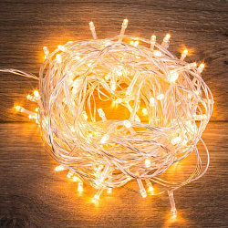 Гирлянда Твинкл Лайт 10 м, прозрачный ПВХ, 80 LED, цвет ТЕПЛЫЙ БЕЛЫЙ 303-186