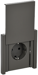 FORTE&PIANO Розетка 1-местная с заземлением с защитными шторками и крышкой безвинтовое крепление 16А IP44 FP319 серый IEK FP-R16-16-1-44-K03