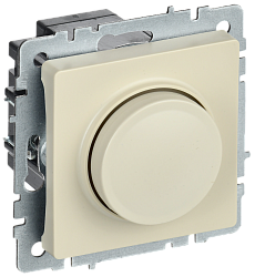 BRITE Светорегулятор поворотно-нажимной 600Вт СС10-1-0-БрКр бежевый IEK BR-D20-0600-K10