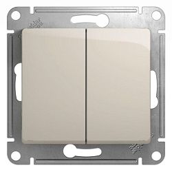 Переключатель проходной 2-кл. СП Glossa 10А IP20 (сх. 6) 10AX механизм молочн. SE GSL000965 454347