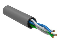 Кабель витая пара UTP CAT 5e, INDOOR, 2x2x24AWG, CCA, серый, 305м DEKRON DEK1301-0002