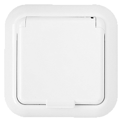 Розетка одноместная с заземляющим контом брызгозащищенная скрытой установки РС16-289 67BY