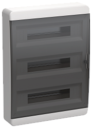 TEKFOR Корпус пластиковый ЩРН-П-54 IP41 черная прозрачная дверь IEK TF5-KP12-N-54-41-K01-K03