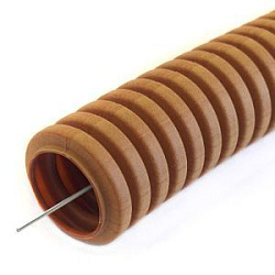 Труба гофрированная ПВХ легкая 350 Н бук с/з d16 мм (100 м/уп) Промрукав PR01.0031