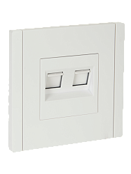 FORTE&PIANO Розетка компьютерная двойная RJ45 кат.5E FP233 белый IEK FP-K20-1-K01