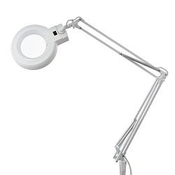 Лупа на струбцине круглая 3D с подсветкой, ø127мм, белая REXANT 31-0001