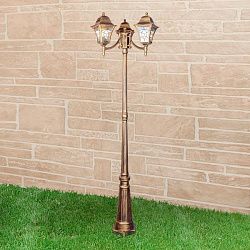 Светильник уличный трехрожковый на столбе IP44 Altair F/3 черное золото Elektrostandard a025024