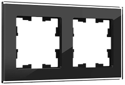BRITE Рамка 2 -местная РУ-2-2-БрЧ стекло черный IEK BR-M22-G-K02