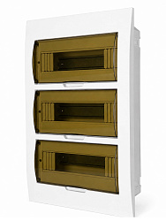 Корпус пластиковый БЕЛЫЙ ЩРВ-П-36, черная прозрачная дверь IP41, DEKRON DEK06103-0042